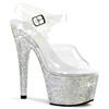 Pleaser - BEJEWELED708DM Sandale à bride à la cheville, Pole dance chaussures - Chaussures de pole dance - Couleur argent/Transparent Product image
